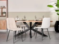 Eetkamerstoel Yerevan Bouclé Taupe - Giga Meubel