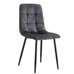 Eetkamerstoel Yerevan Velvet Antraciet - Giga Meubel
