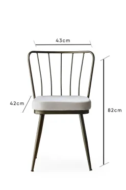Eetkamerstoel Yildiz Velvet Mink/Zwart Set van 2
