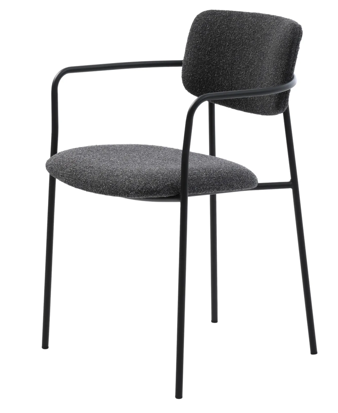 Eetkamerstoel Zama Donkergrijs Melange - Giga Living
