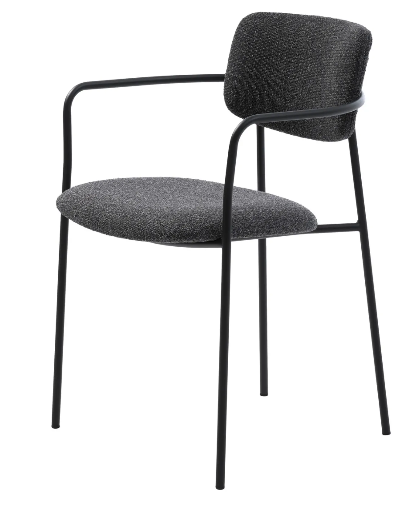Eetkamerstoel Zama Donkergrijs Melange - Giga Living