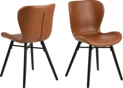 Eetkamerstoel Zaria -A1 leather look Bruin - Giga Living