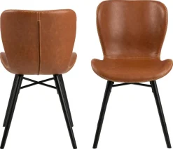 Eetkamerstoel Zaria -A1 leather look Bruin - Giga Living
