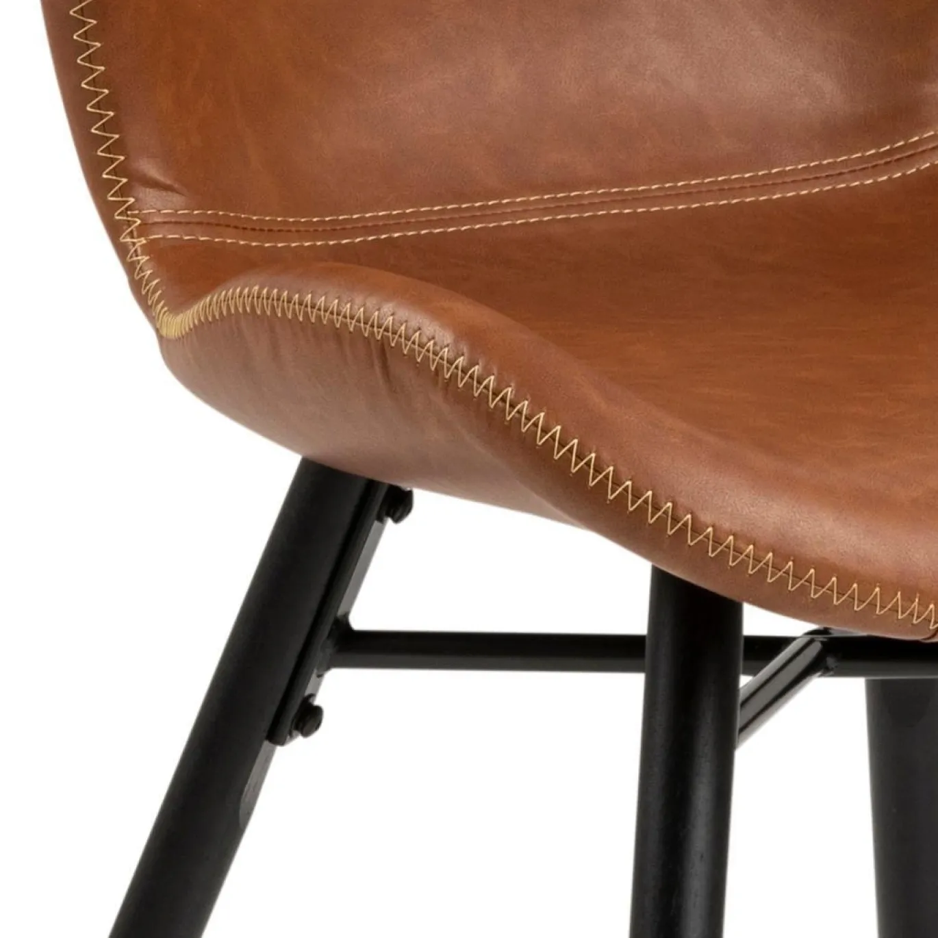 Eetkamerstoel Zaria -A1 leather look Bruin - Giga Living