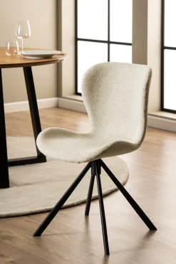 Eetkamerstoel Zaria Beige Draaibaar - Giga Living