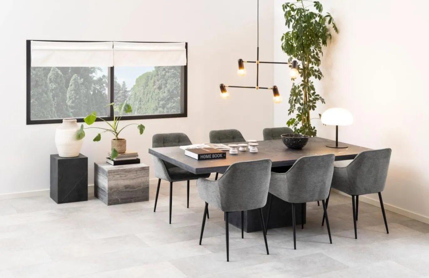 Eetkamerstoel Zion Met Armleuning Antraciet Skyland - Giga Living