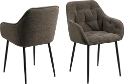 Eetkamerstoel Zion met Armleuning Taupe - Giga Living
