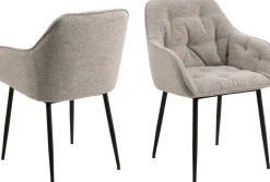 Eetkamerstoel Zion Monza Met Armleuning Beige - Giga Living