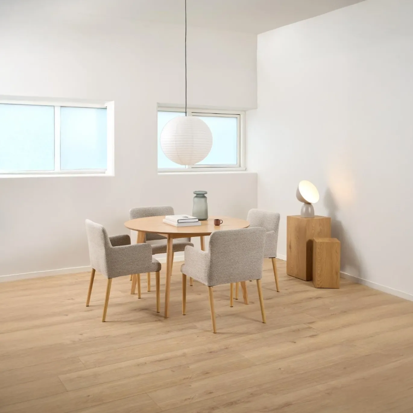 Eetkamerstoel Zumen Met Armleuning Beige Monza - Giga Living