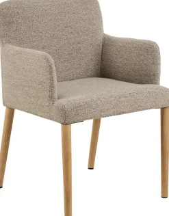 Eetkamerstoel Zumen Met Armleuning Beige Monza - Giga Living