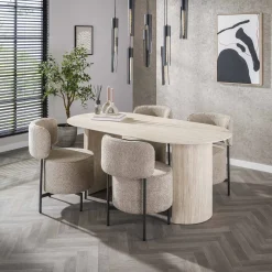 Eetkamertafel Arch Travertin 180cm - Giga Meubel