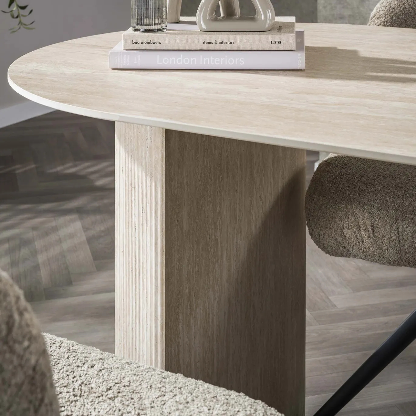 Eetkamertafel Arch Travertin 180cm - Giga Meubel