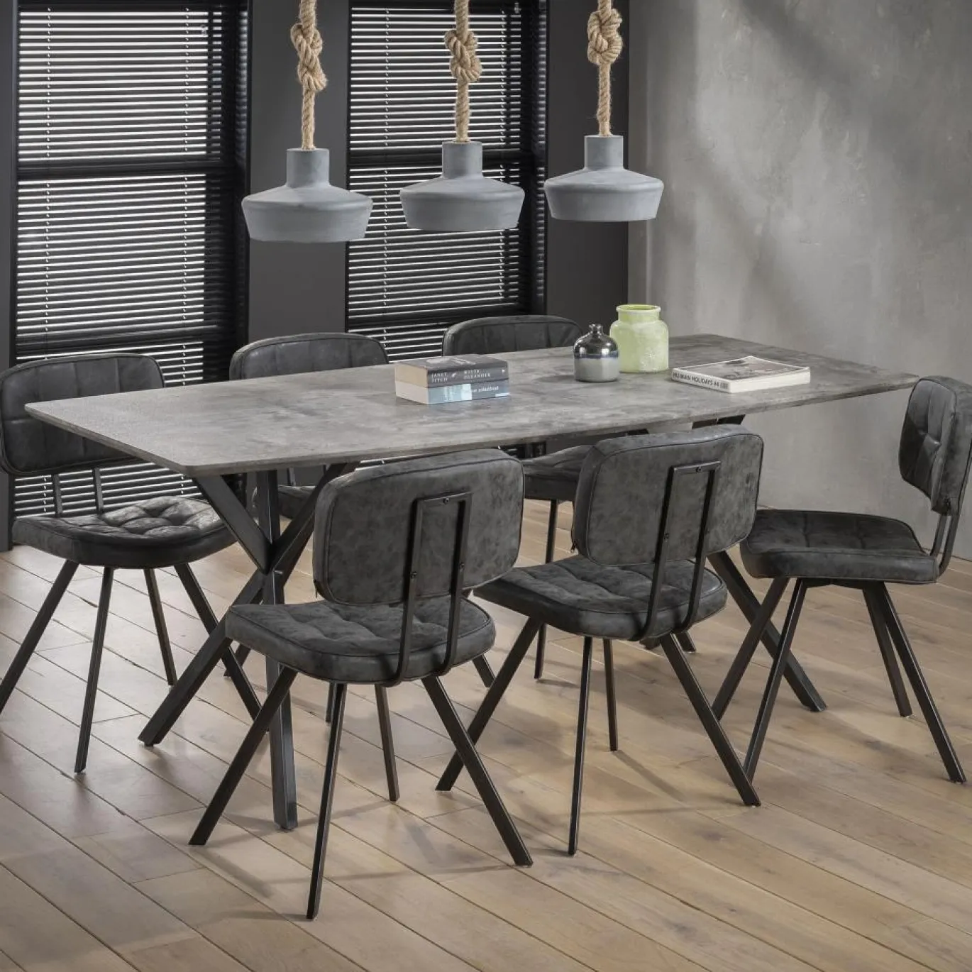Eetkamertafel 190cm Betonlook - Giga Meubel