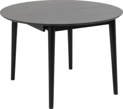 Eetkamertafel Gradje Rond Eiken Zwart Uitschuifbaar - Giga Living