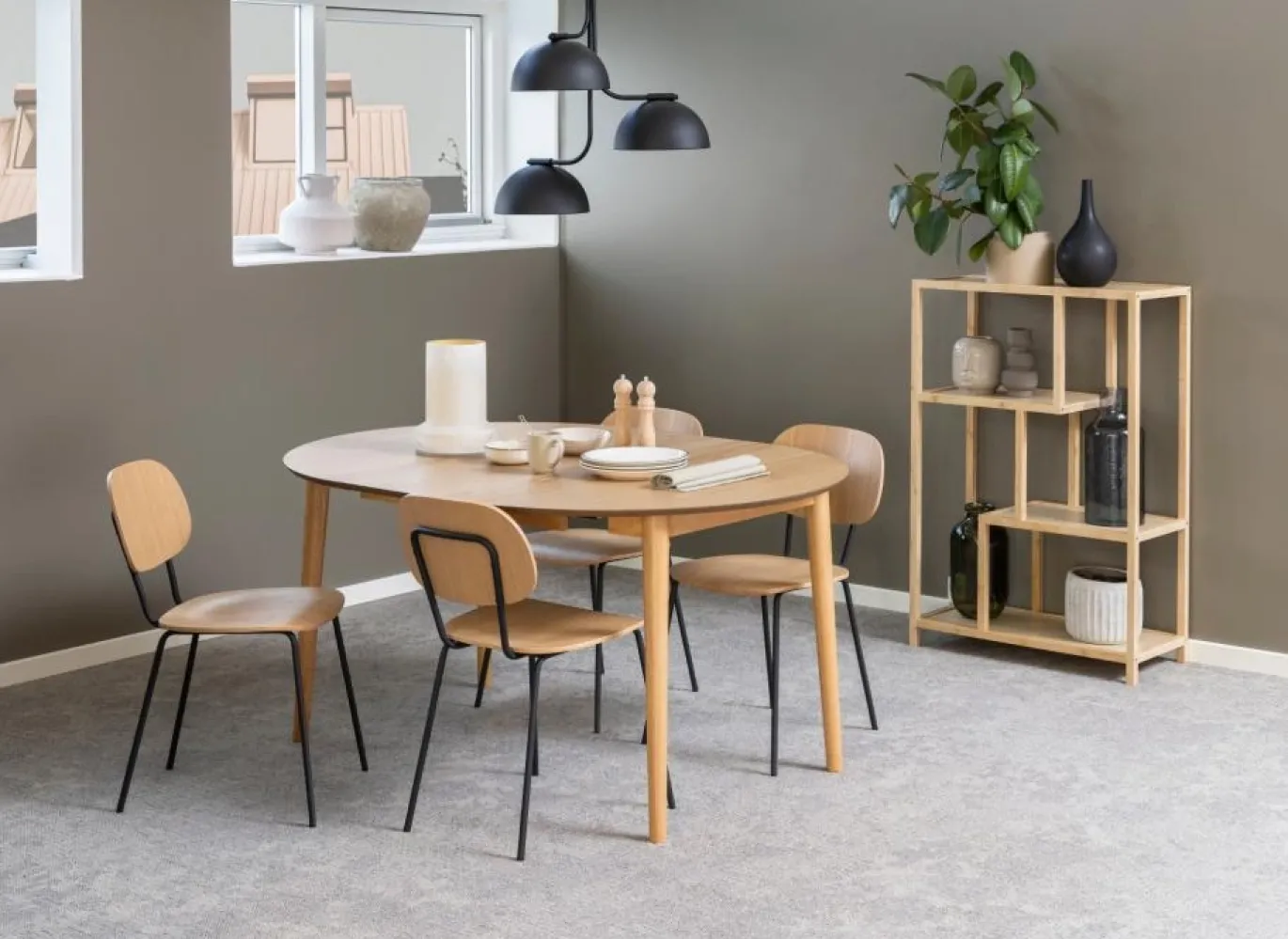 Eetkamertafel Gradje Rond Eiken Naturel Uitschuifbaar - Giga Living