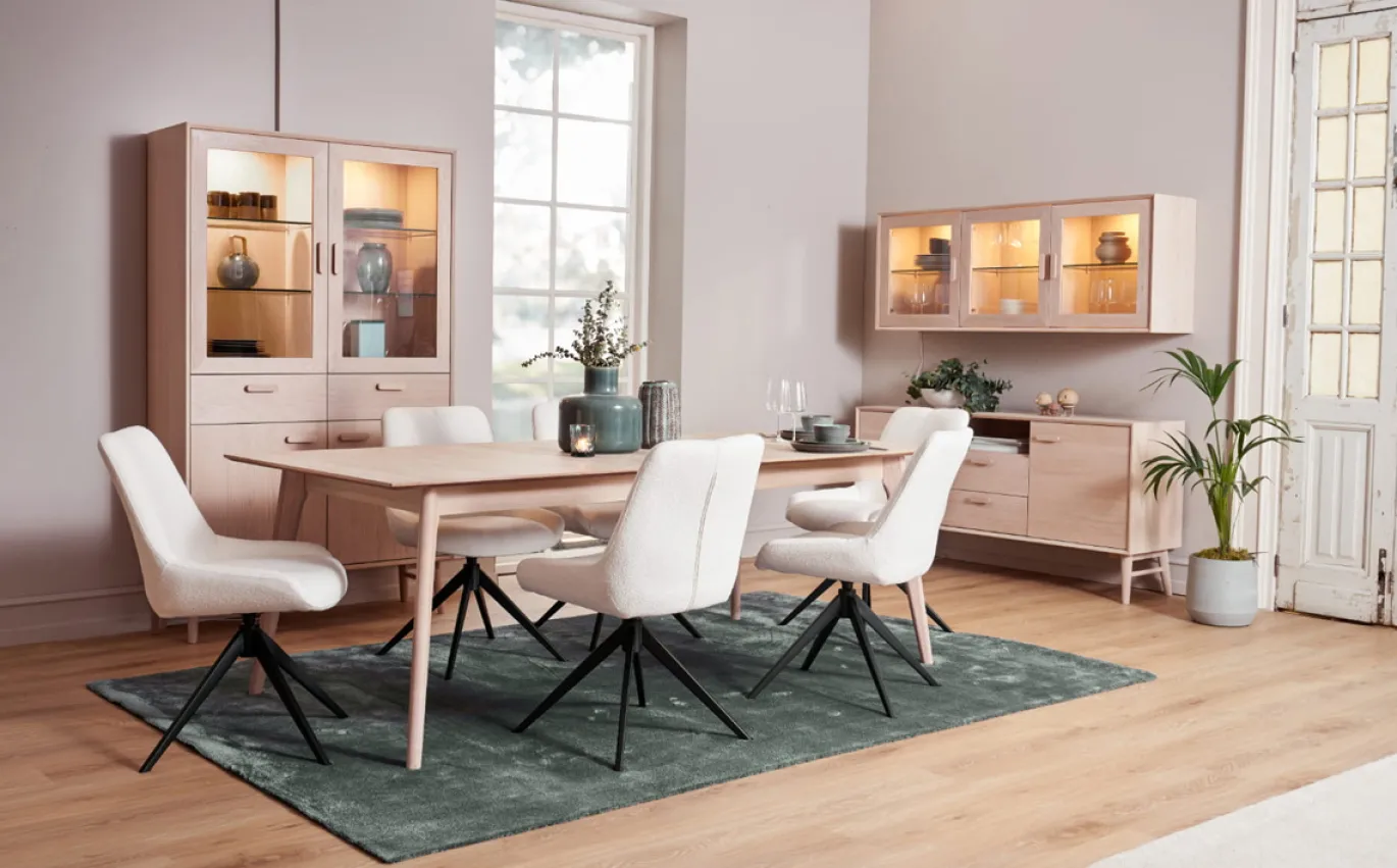 Eetkamertafel Porto Naturel Eiken 170x95cm - Giga Meubel