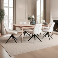Eetkamertafel Porto Naturel Eiken 170x95cm - Giga Meubel