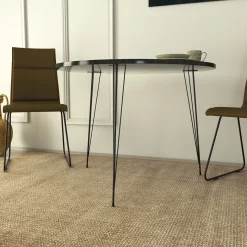 Eetkamertafel Sandalf Melamine Zwart Wit