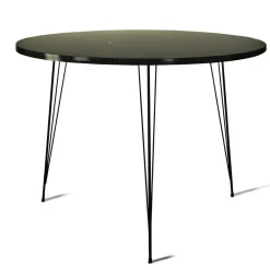 Eetkamertafel Sandalf Melamine Zwart Wit