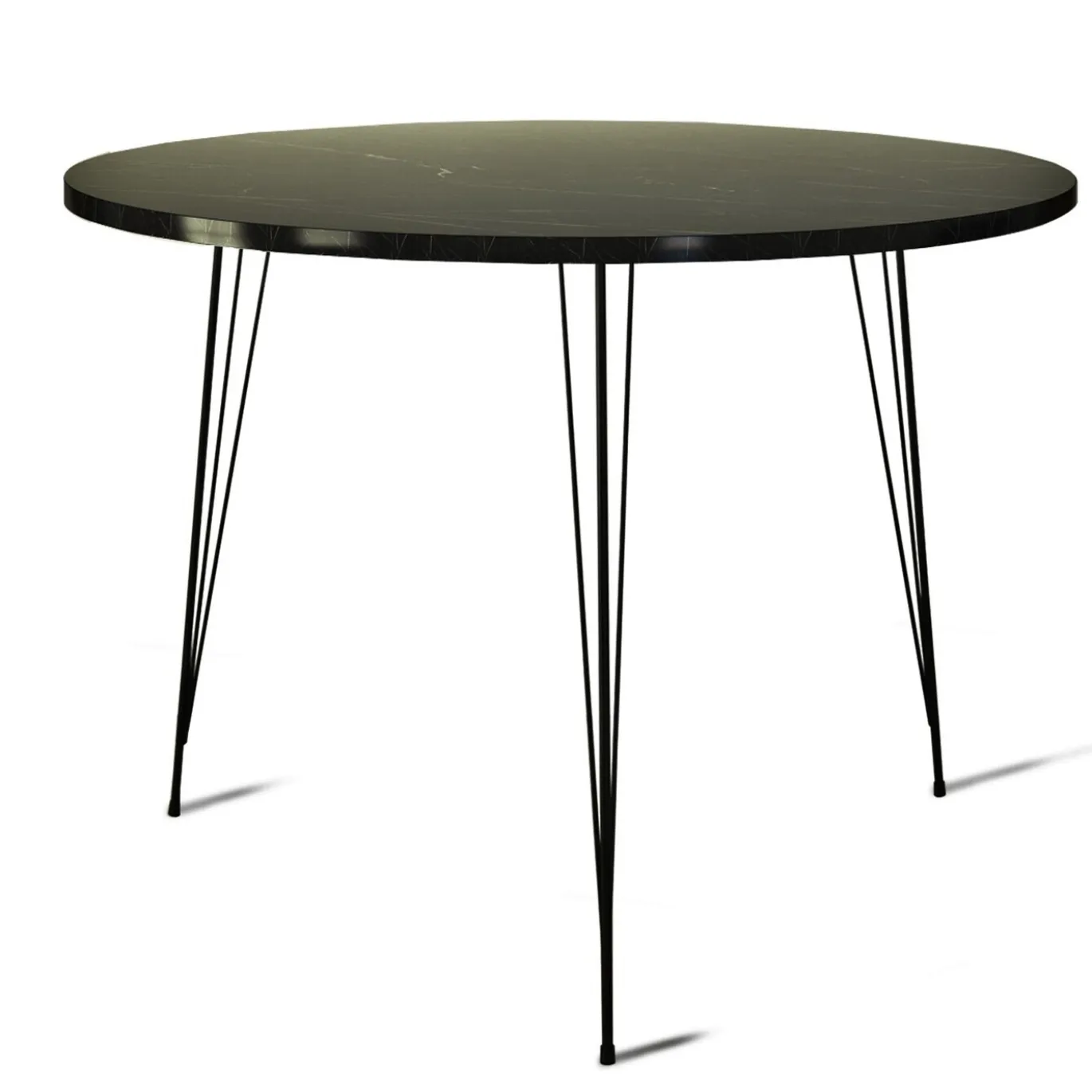 Eetkamertafel Sandalf Melamine Zwart Wit
