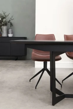 Eetkamertafel Tokyo Zwart Eiken 200/250x100cm - Giga Meubel