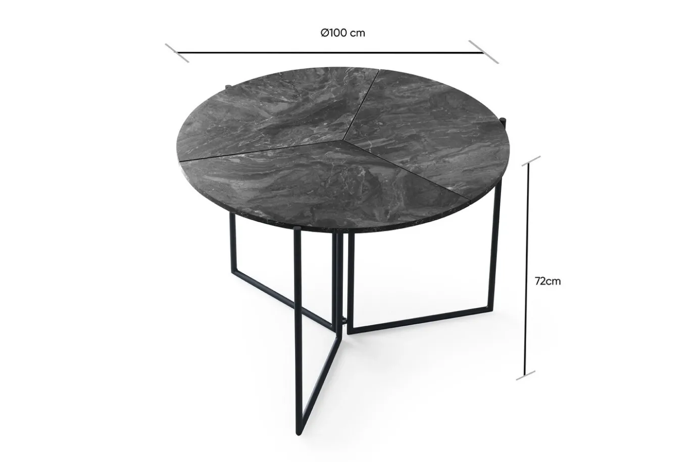 Eetkamertafel Yaprak Melamine Antraciet