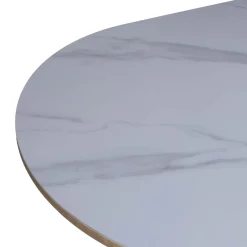 Eettafel Alba Naturel Marmer 200cm Ovaal - Giga Meubel