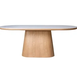 Eettafel Alba Naturel Marmer 200cm Ovaal - Giga Meubel