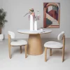 Eettafel Alba Naturel Marmer 115cm Rond - Giga Meubel