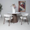 Eettafel Alba Walnoot Marmer 115cm Rond - Giga Meubel