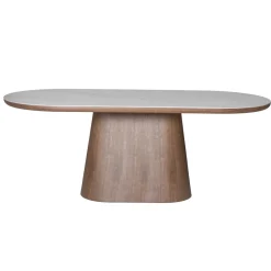 Eettafel Alba Walnoot Marmer 200cm Ovaal - Giga Meubel