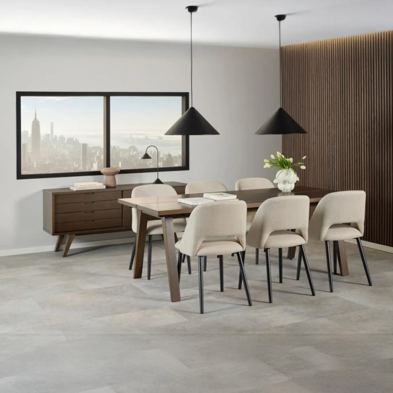 Eettafel Annie Eikenfineer Smoke 200cm - Giga Living