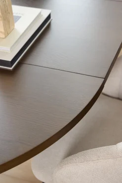 Eettafel Annie Eikenfineer Smoke Ø120/220x75cm - Giga Living