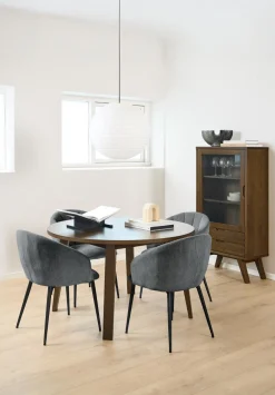 Eettafel Annie Eikenfineer Smoke Ø120x75cm - Giga Living
