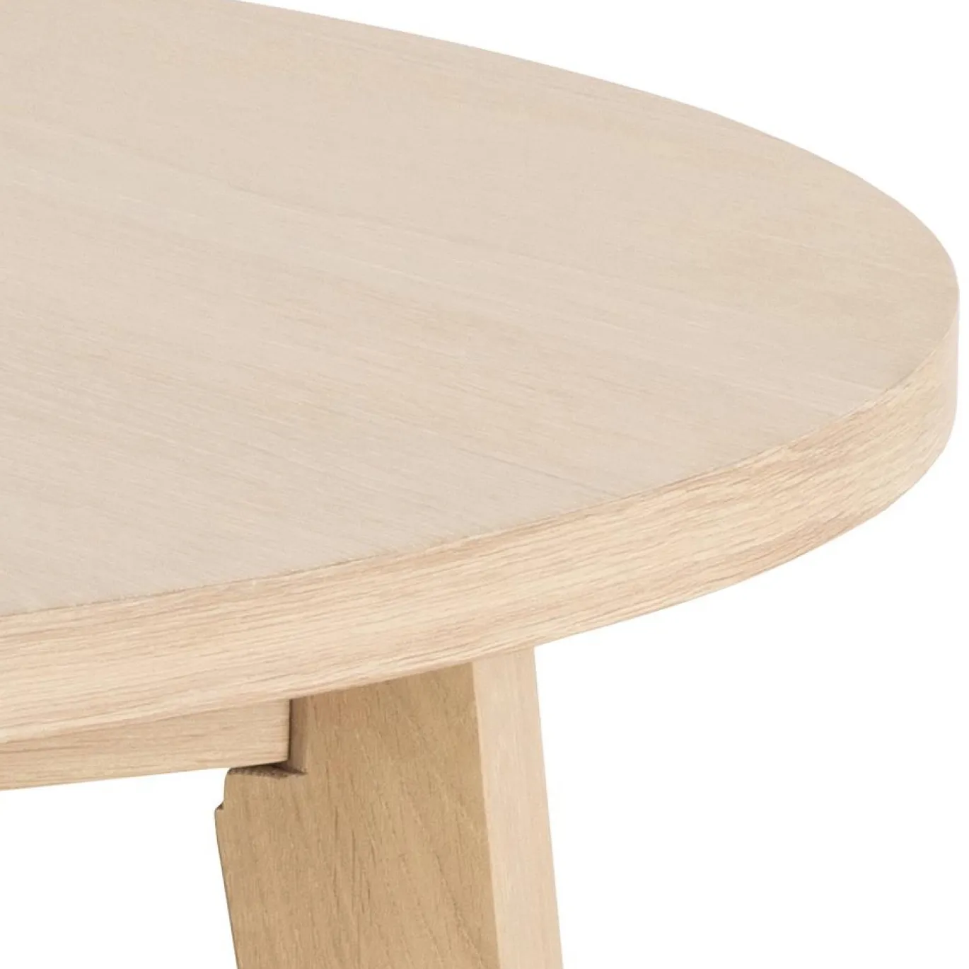 Eettafel Annie Eikenfineer Wit Ø120/220x75cm - Giga Living