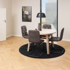 Eettafel Annie Eikenfineer Wit Ø120x75cm - Giga Living
