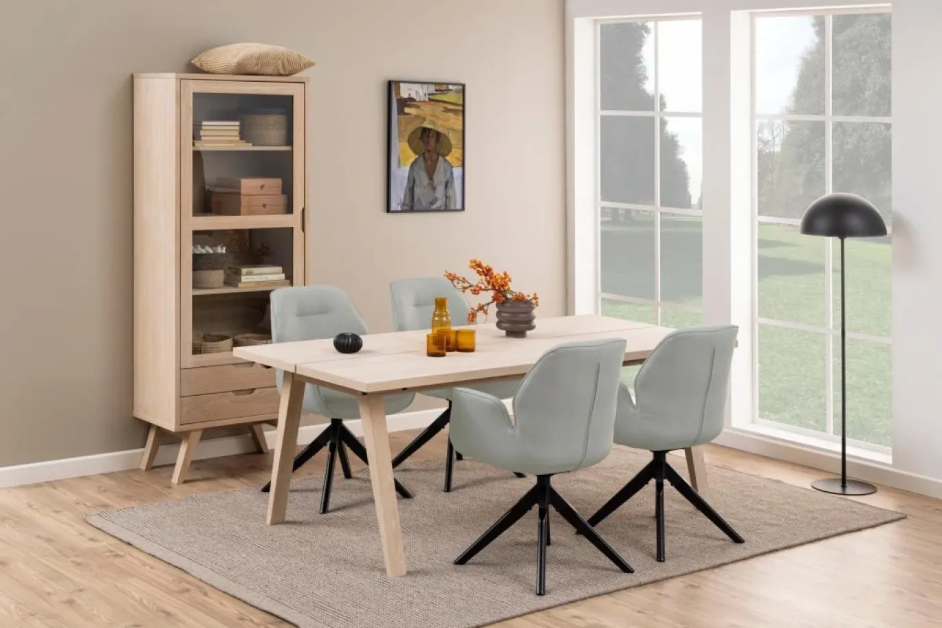 Eettafel Annie Eikenfineer Wit 200cm - Giga Living