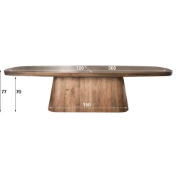 Eettafel Arcadia Deens Ovaal Acacia Bruin 300cm - Giga Meubel