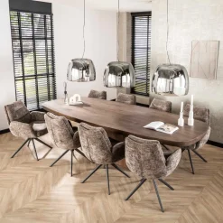 Eettafel Arcadia Deens Ovaal Acacia Bruin 300cm - Giga Meubel
