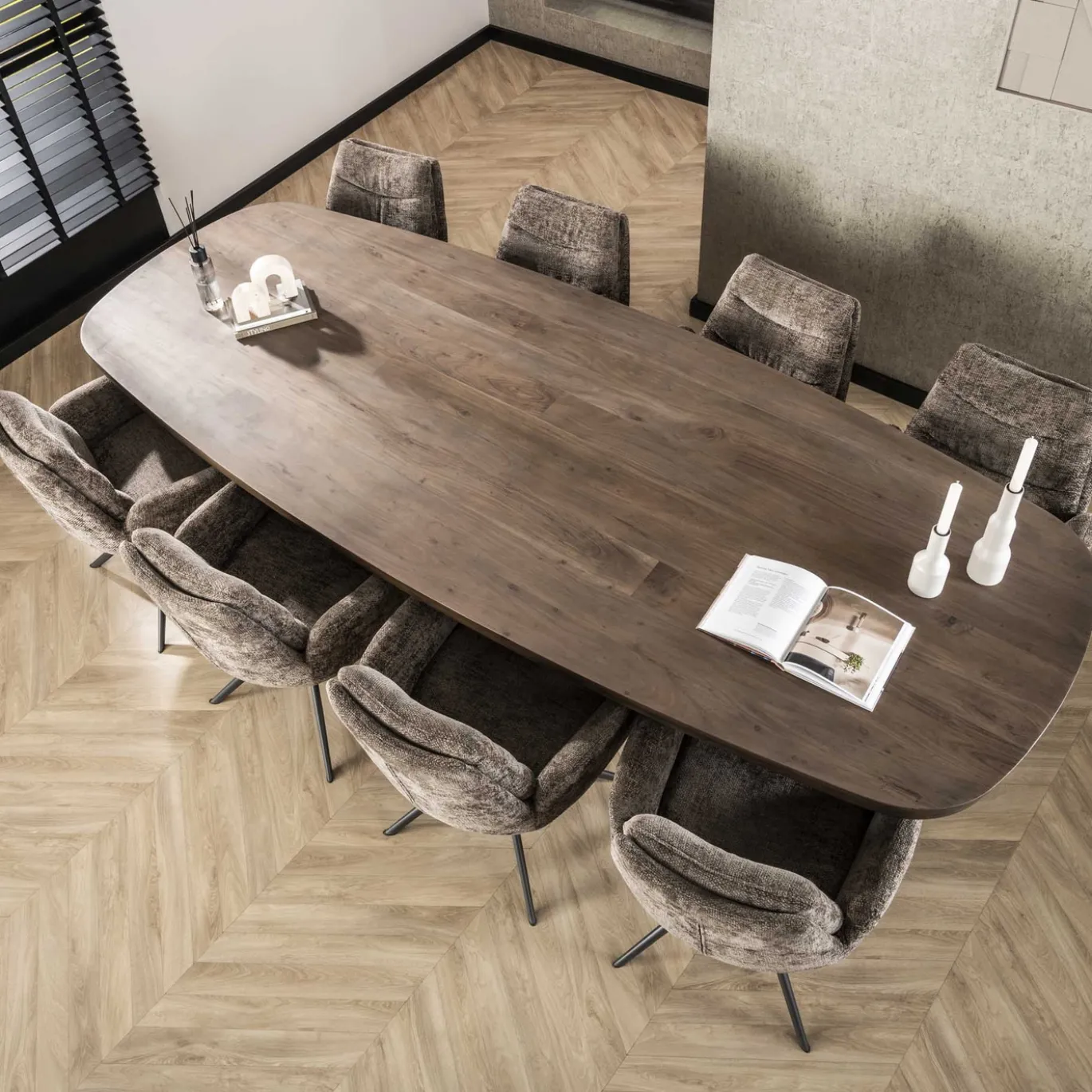 Eettafel Arcadia Deens Ovaal Acacia Bruin 300cm - Giga Meubel