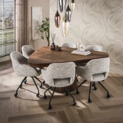 Eettafel Arcadia Driehoek Acacia Bruin 165cm- Giga Meubel