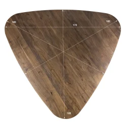 Eettafel Arcadia Driehoek Acacia Bruin 165cm- Giga Meubel