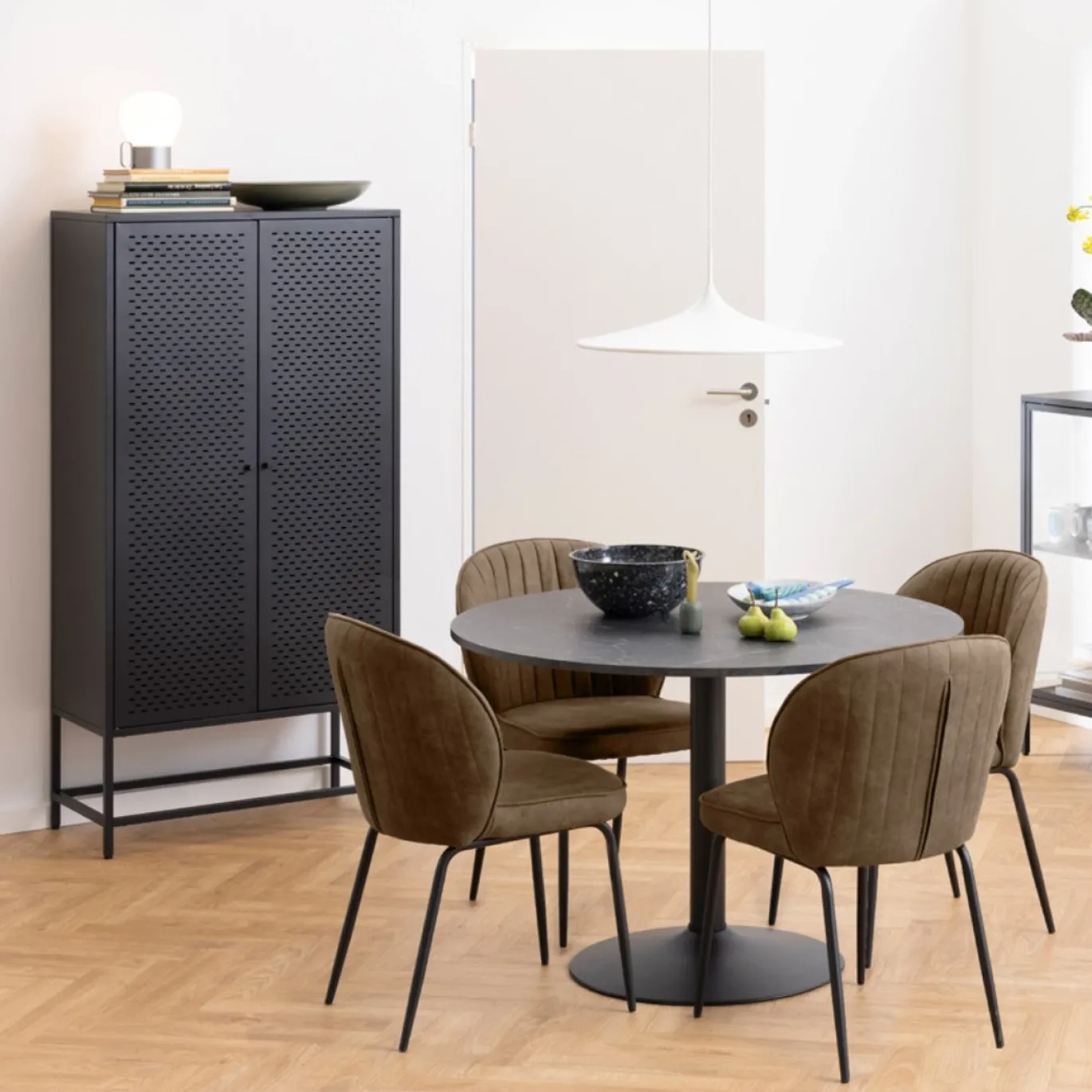 Eettafel Aurora Rond MDF Zwart Ø110cm - Giga Living