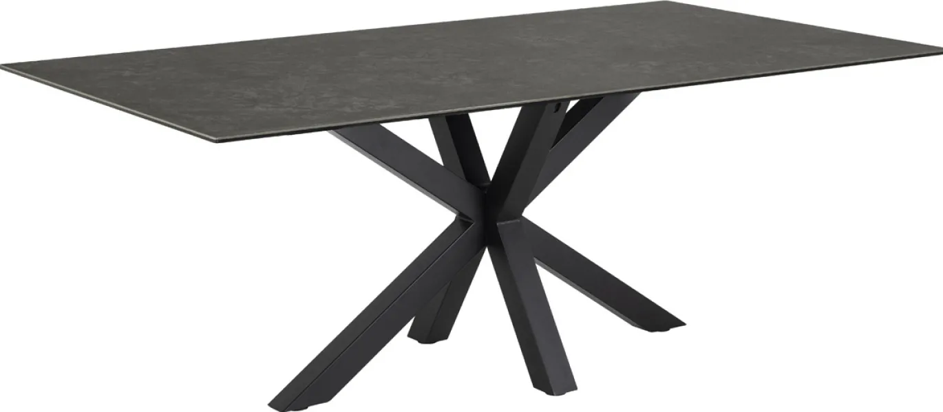 Eettafel Axel Rechthoek Keramiek Zwart 200cm - Giga Living