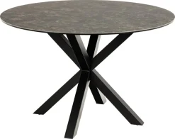 Eettafel Axel Rond Keramiek Zwart Ø120cm - Giga Living