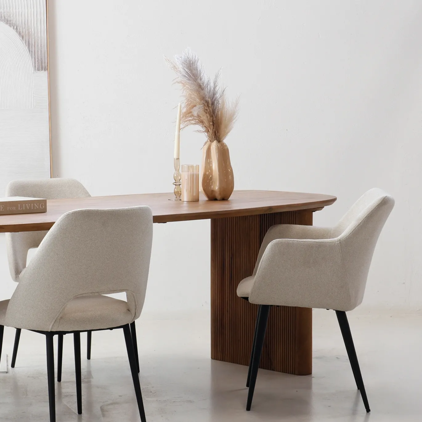 Eettafel Aya Naturel Deens Ovaal 210cm - Giga Meubel