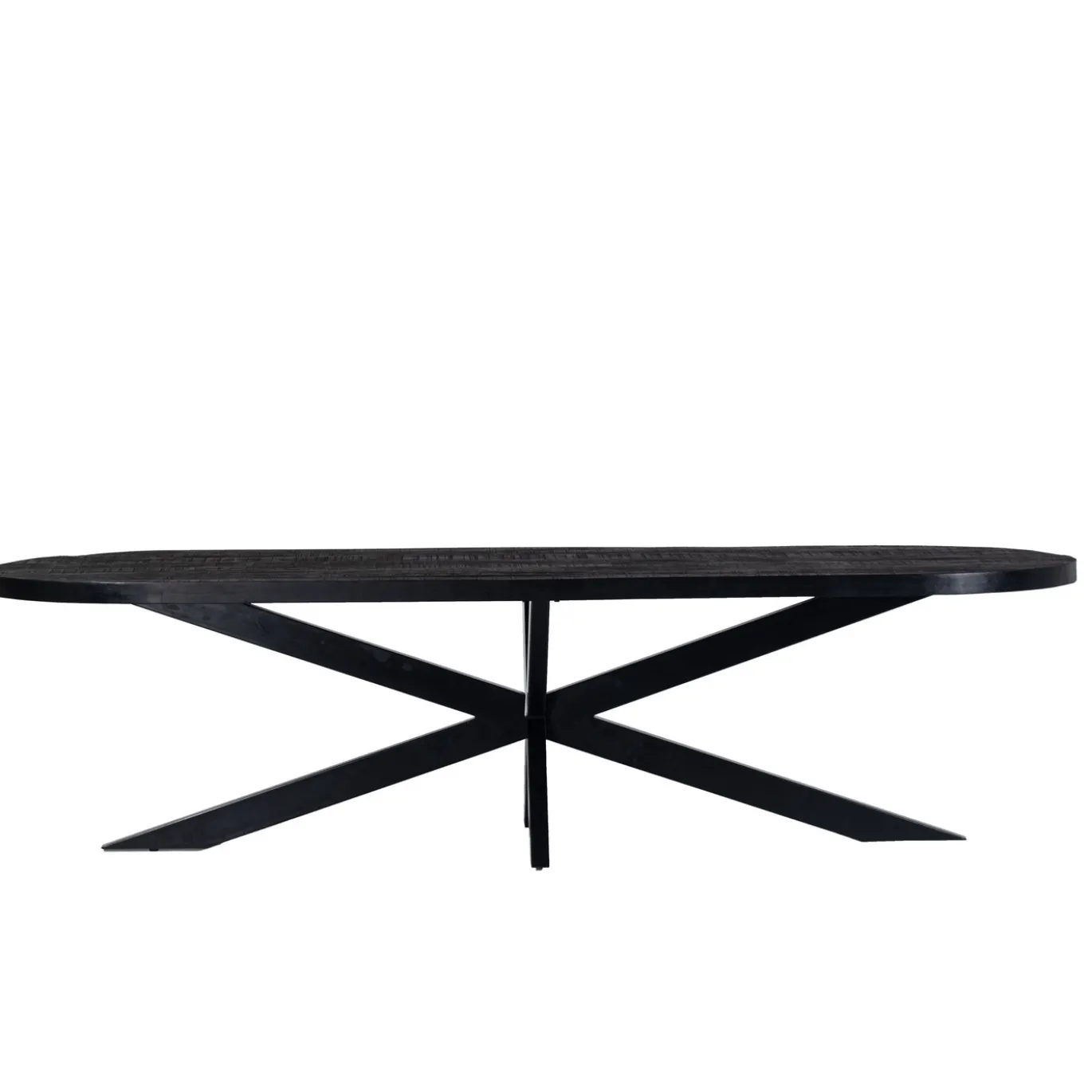 Eettafel Barn Ovaal Zwart Mangohout 300cm - Giga Meubel