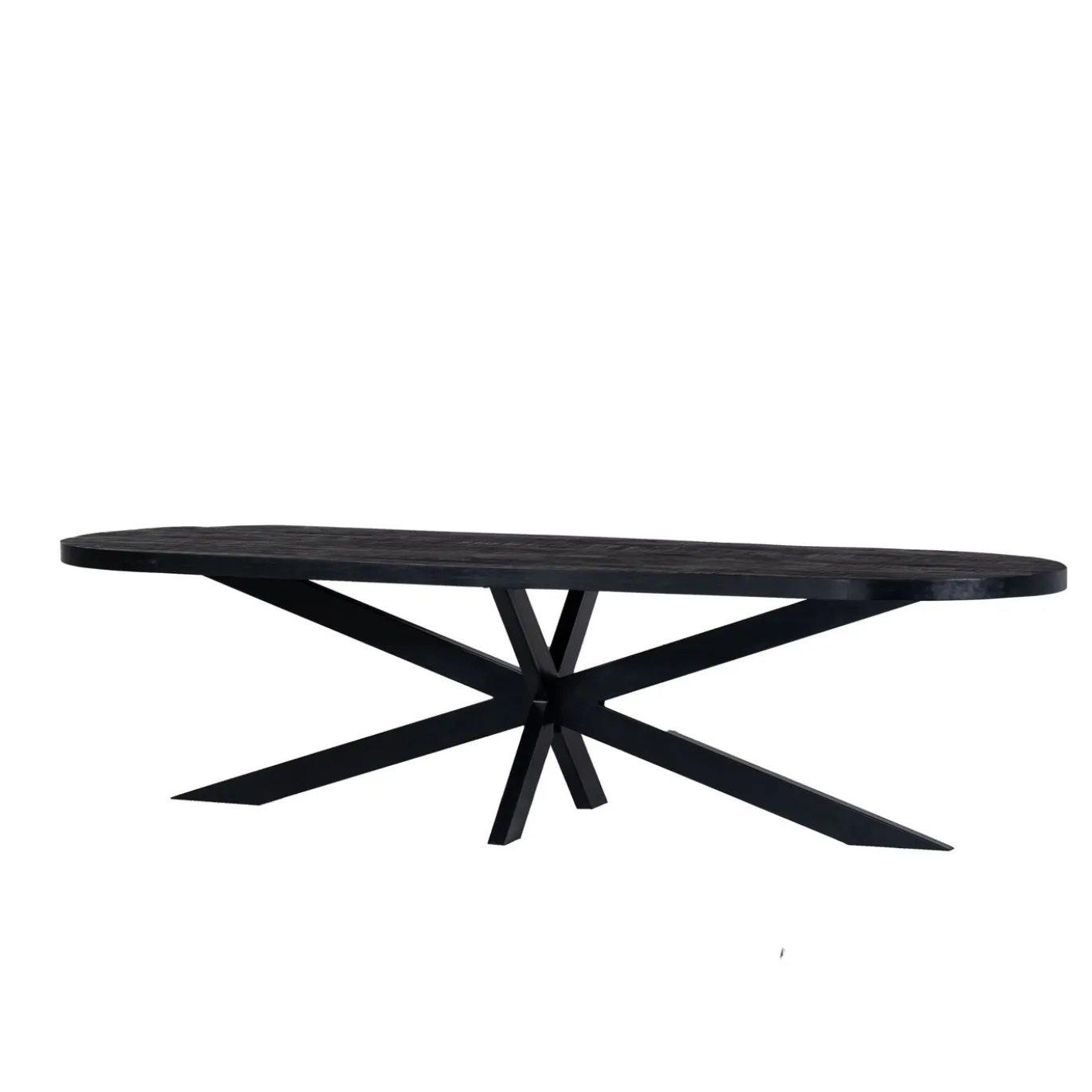 Eettafel Barn Ovaal Zwart Mangohout 300cm - Giga Meubel