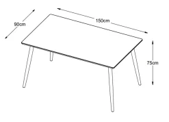 Eettafel Barrali Naturel Eiken 90x150cm - Giga Living