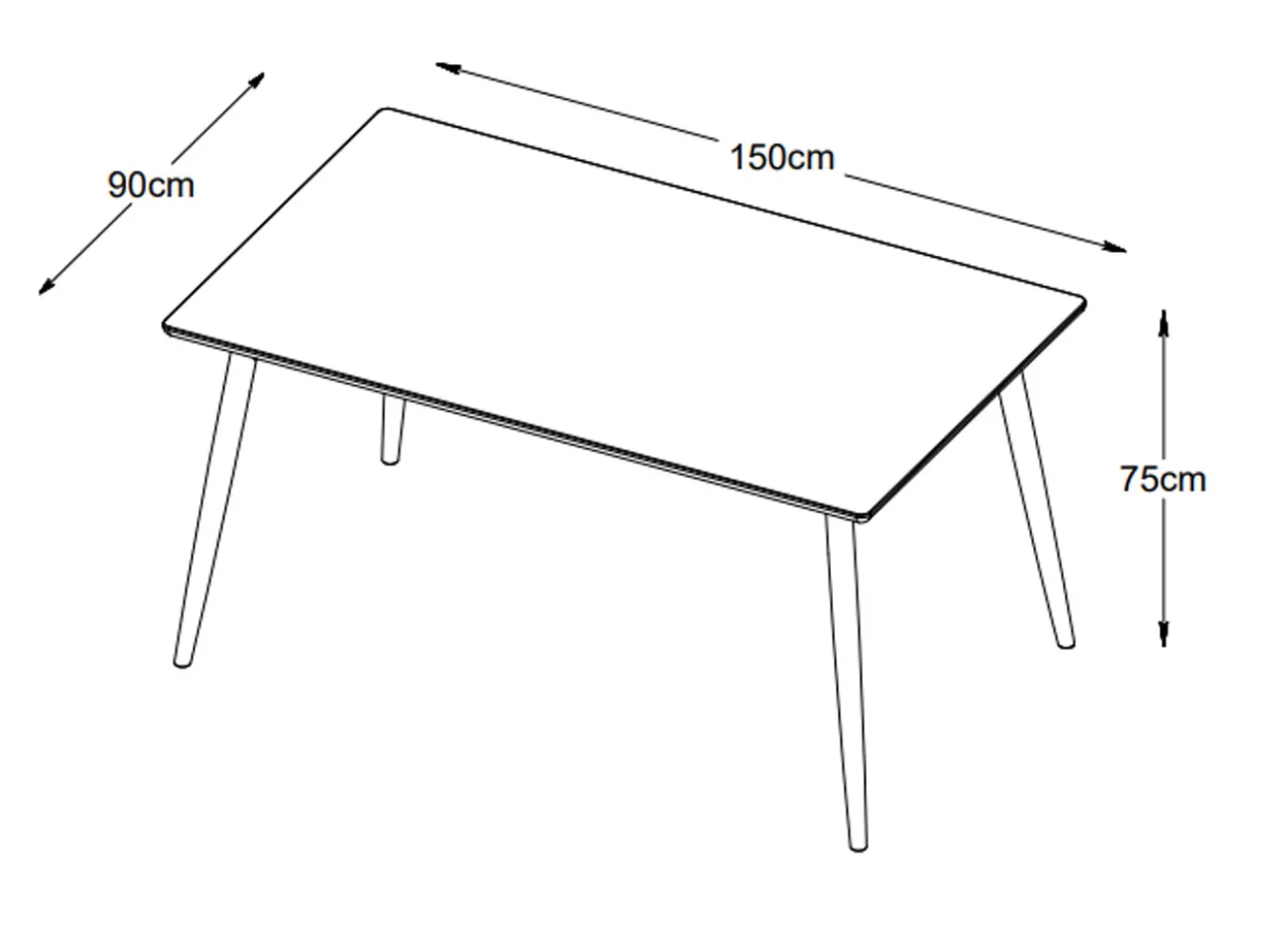 Eettafel Barrali Naturel Eiken 90x150cm - Giga Living